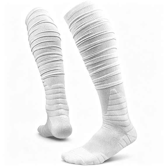 OQRKI Xtd Scrunch Football Socks, Extra Long Padded Sport Socks for Men & Boys Scrunch Socks