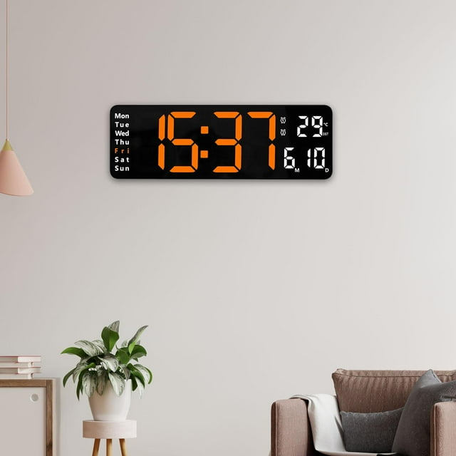 Reloj de pared digital Macarena con control remoto Naranja