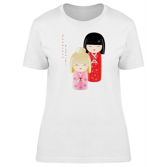 Kokeshi Japanese Wooden Dolls T-Shirt Women -Image by Shutterstock, Female 3X-Large