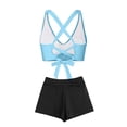 thumbnail image 4 of Bosfbaoi Swimsuit for Women 2-Piece High Waisted Tankini Set Twist Front Crisscross Back Top Boyshort Bottom Regular Solid Tankini Sets for Women, 4 of 6