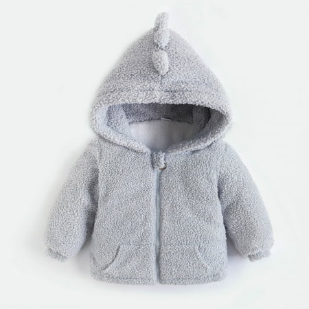 

WZHKSN Child Sweater Toddler Kids Baby Girls Boy Cute Zipper Fleece Thick Hooded Warm Outwear Coat