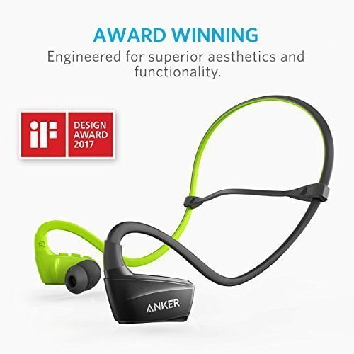Anker SoundBuds NB10 Bluetooth Earbuds Secure Fit Sport Wireless Headphones with Enhanced Bass Work Out, Running, and Boxing (Black + Green) - Walmart.com