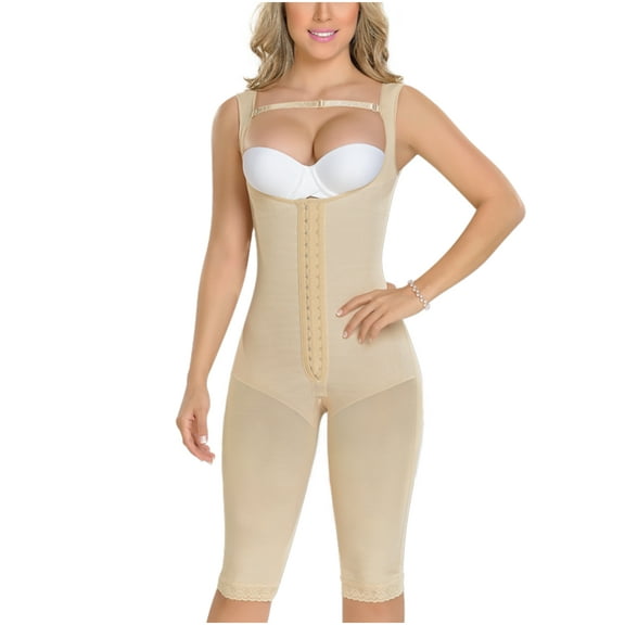 MYD 0075 Fajas Colombianas Reductoras Post Surgery Girdles Full Body Shaper for Women Beige S