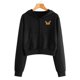 thumbnail image 3 of ICHUANYI Clearance Women Embroidery Long Sleeve Zipper Pocket Shirt Hooded Sweatshirt(Black, M) ICHUANYI WER2023081112548, 3 of 8