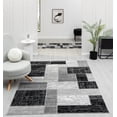thumbnail image 3 of L'Baiet Verena Geometric Area Rug Black Grey 5' x 7' Medium Area Rugs Carpet for Living Room, Bedroom, Dining Table, Office, Hallway, Foyer | Neutral Colorful Modern Abstract Home Decor, 3 of 8