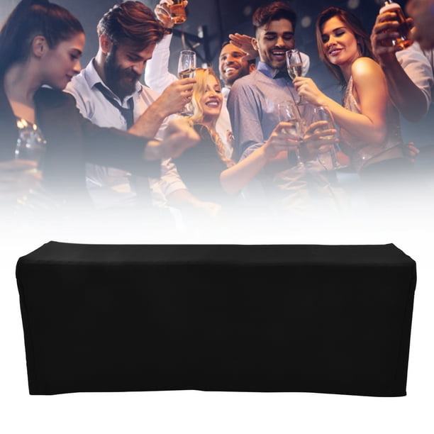 Mantel Rectangular Resistente A Las Arrugas, Lavable, Universal, Elástico, Color Negro, Para Bodas, Fiestas Y Exposiciones