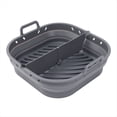thumbnail image 1 of Freidora de Aire Placa de Silicona Cuadrada Reutilizable Freidora de Aire Accesorios de Cocina Herramienta Plegable para Freidora de Aire de 8,5 Pulgadas Molde para Hornear Gris, 1 of 5