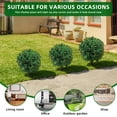 thumbnail image 4 of 25.59 Inch Artificial Olive Boxwood Topiary Ball Tree, Set of 2 Artificial Shrub Bushes with Ground Spike, UV Resistant Faux Evergreen Tree for Front Porch, Patio, Garden Decor, 4 of 7
