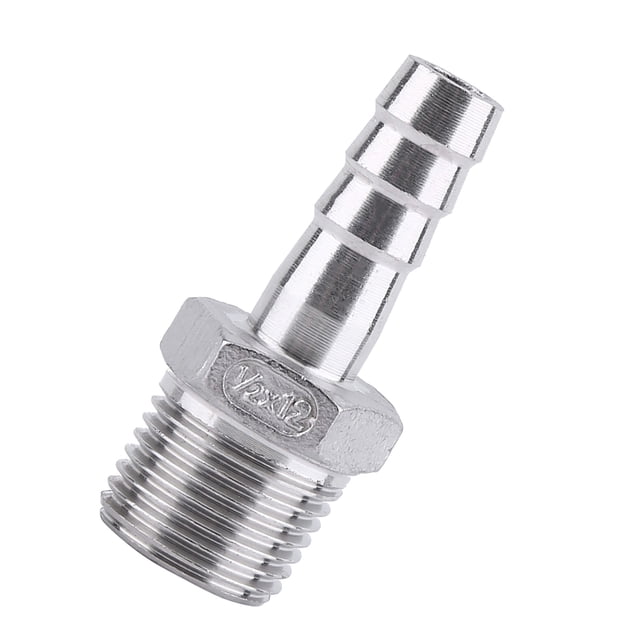 CONECTOR DE DE MANGUERA DE PUAS DE MONTAJE DE TUBERÍA DE ROSCA MACHO SS304 DE ACERO INOXIDABLE BSP 1OR8 "~ 3or4", Adaptador de 15 mm, Junta de Montaje rápido de Plomería,