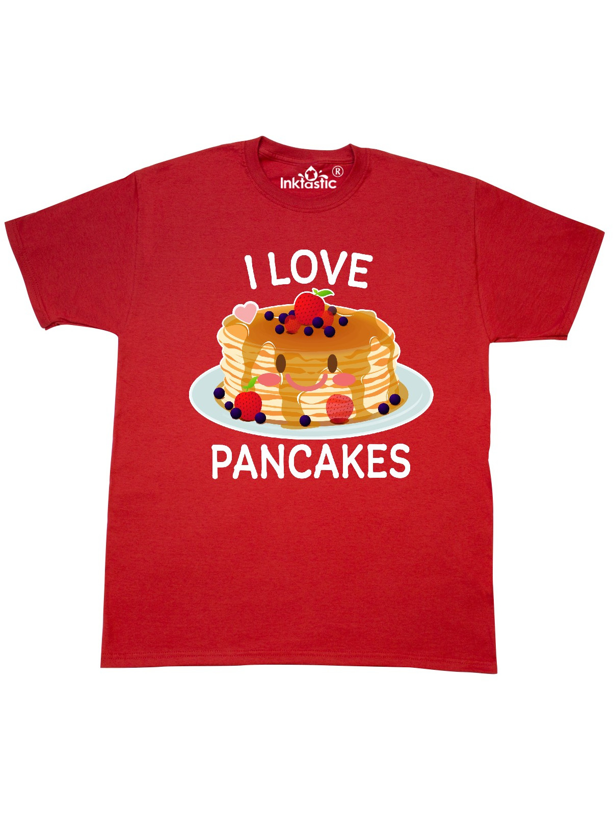 INKtastic I Love Pancakes with Cute Stack of Pancakes TShirt