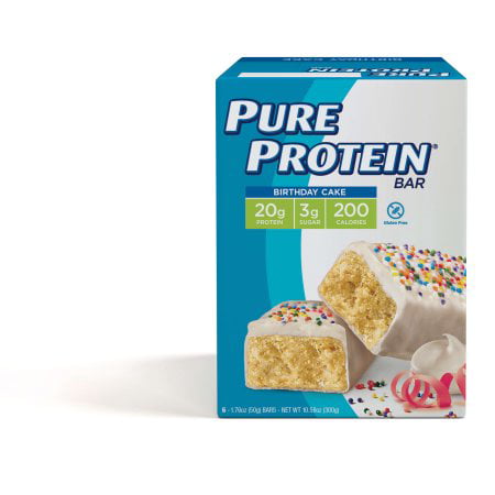 Pure Protein Bar, Birthday Cake, 20g Protein, 6 (Best Low Calorie Protein Bar Recipe)