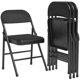 thumbnail image 1 of QinaQin Set de 4 sillas plegables acolchadas en color negro, soporte de hasta 350 lb, ideales para comedor, oficina, reuniones o visitas, 1 of 9
