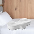 thumbnail image 4 of Almohadas de soporte para el cuello con diseño de mariposa y funda lavable, ergonómicas y de apoyo lento. blanco, 4 of 8