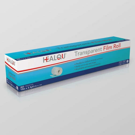 Tattoo Aftercare Bandage 10 in x 3.3 yd Roll – Waterproof Transparent Film Dressing, Latex-Free Second Skin Tattoo Wrap for Skin Protection