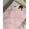 thumbnail image 6 of Christmas Throw Blankets, Pink White Snowflakes Pattern Soft Fleece Blanket Decorative for Home Sofa Couch Chair Living Bedroom,30x40 Inches, Winter, 6 of 7