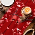thumbnail image 3 of Valentine's Cardinal Table Runner 72 Inches, Red Love Heart Birds Country Wooden Bed Runner Dresser Scarves Tabletop for Indoor Outdoor Parties/Ceremony/Banquet, 18" x 72", 3 of 8