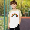 thumbnail image 4 of Zpanxa Girls Shirts Color Print Short Sleeve T Shirt Summer Oversized Crewneck Basic Tee With Polyester Spandex 4 Years, 4 of 6