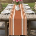 thumbnail image 6 of Table Runners 120 Inches Long Dress Scarves, Vintage Burnt Orange Striped Farmhouse Coffee/Dining/Kitchen Table Decor Table Runner for Living Room, Farmhouse Modern Stripes Boho 13x120 Inch, 6 of 9