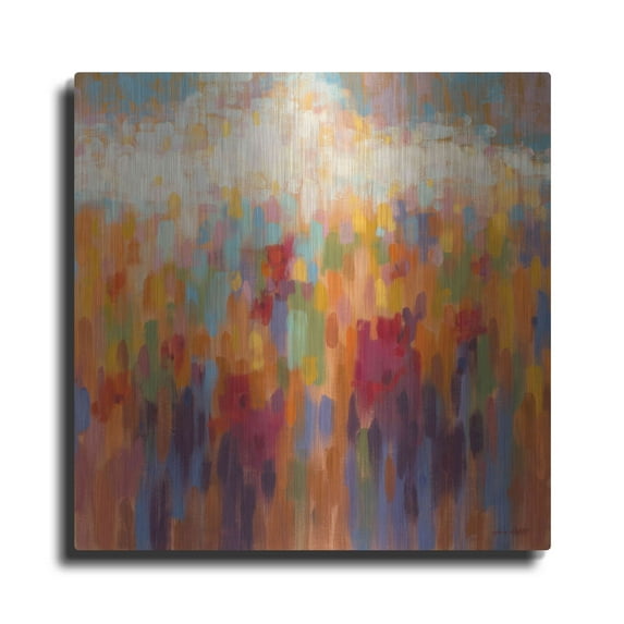 Luxe Metal Art 'Poppy Mosaic' by Claire Hardy, Metal Wall Art, 36"x36"