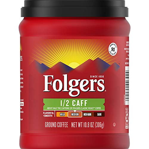 Folgers 12 Caff Half Caffeinated Medium Roast Ground Coffee 108 