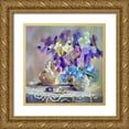 thumbnail image 1 of Zareckaye, Tatiana 12x12 Gold Ornate Wood Framed with Double Matting Museum Art Print Titled - Blue and Purple Bouquet, 1 of 4