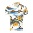 thumbnail image 4 of COSFO Collared Shirts for Men Hawaiian Short Sleeve Casual Tops Summer Beach Button Regular Fit Pullover T-Shirts, 4 of 5
