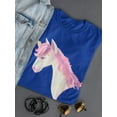 thumbnail image 3 of Unicorn Head Rainbow Mane Shaped T-Shirt Women -Image by Shutterstock, Female Small, 3 of 4