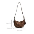 thumbnail image 5 of Women Shoulder Bag Korean Styles Dumplings Bag PU Messengers Bag Leopards Print Crossbody Bag for Autumn Winter, 5 of 20