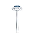 thumbnail image 3 of Rosec Jewels Round London Blue Topaz Vintage Engagement Ring with Diamond - 0.6 Carat - AAA Quality, 18K White Gold, US 12.00, 3 of 8