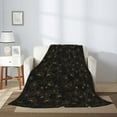 thumbnail image 2 of Rateoe Gold Spiders And Cobwebs Pattern Flannel Throw Blanket, Ultra-soft Blanket for Bed, Couch, Car, Hypoallergenic Anti-pilling blanket-60"x50"(Vertical), 2 of 6