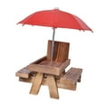 thumbnail image 4 of Comedero para ardillas con paraguas, resistente casa de alimentación para ardillas, comedero para ardillas, mesa de picnic de madera para patio, 4 of 9