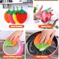thumbnail image 3 of CUGBO 8 Pieces Acrylic Strawberry Dish Pot Scrubbers, Hand-Knitted Kitchen Washing Towel, Non-Scratch for Stainless Steel(Mixed Color), 3 of 7