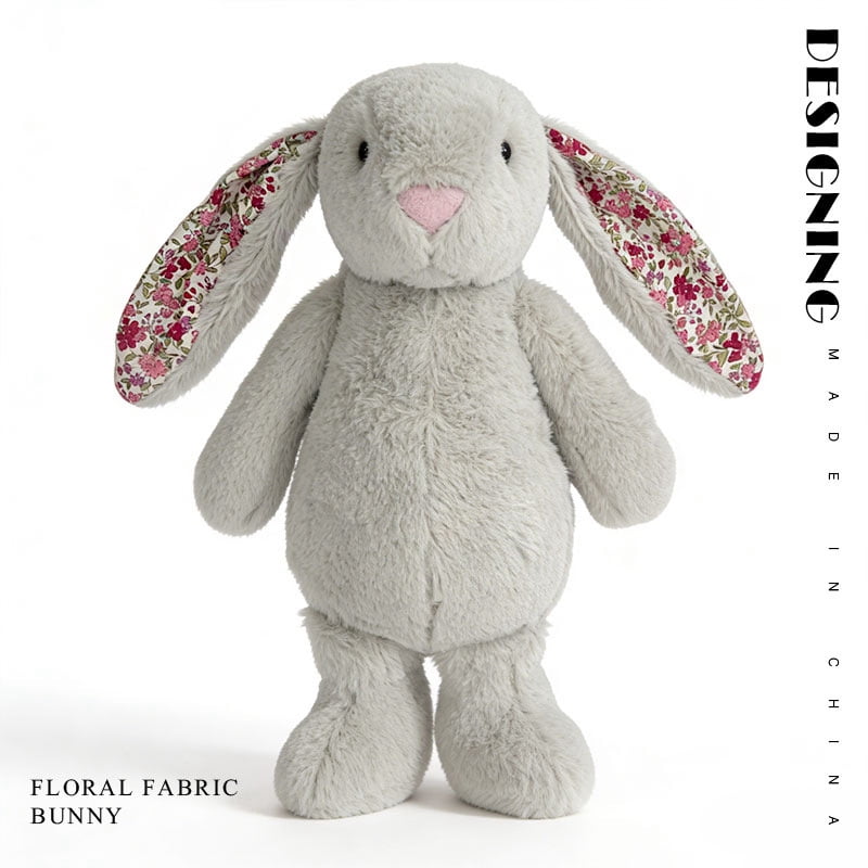 Floral Print Rabbit Plush Toy, Small Size, A Comfort Doll For Your Girlfriend.