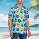thumbnail image 3 of Fotbe Cartoon Monster Camisa Hawaiana para Hombre Unisex – Camisa Casual de Verano con Botones de Manga Corta de Algodón y Lino,Medium, 3 of 7