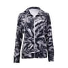 Style & Co. Womens Printed Long Sleeves Velour Zip Jacket