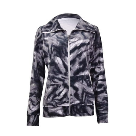 - Style & Co. Women's Printed Long Sleeves Velour Zip Jacket