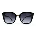 thumbnail image 2 of Iconic Metal Bridge Large Cat Eye Plastic Chic Fashion Sunglasses Black Silver Smoke, 2 of 4