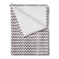 thumbnail image 2 of Grey Chevron Soft Flannel Fleece Throw Blanket, Sketchy Pastel Triangles Stripes Vintage Hand Drawn Pattern, Cozy Plush for Indoor and Outdoor Use, 70" x 90", Baby Pink Dark Grey, by Ambesonne, 2 of 5