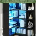 thumbnail image 4 of Uforic 6 Tier Bookshelf with LED Light, 70.8 " Modern Bookcase, L-Shaped Bookcase Corner shelf Storage Organizer Display Shelf for Home Office, Living Room,Bedroom, Black, 4 of 8
