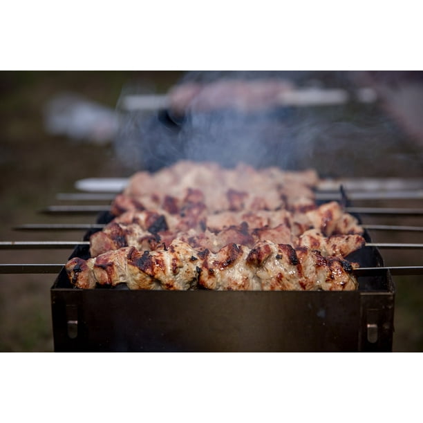 Framed Art For Your Wall Summer q Meat Mangal Grill Food Shish Kebab 10x13 Frame Walmart Com Walmart Com