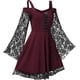 thumbnail image 1 of Vestido gótico renacentista para mujer, vestidos de manga trompeta de encaje con hombros descubiertos, vestido Medieval Steampunk, disfraz de Halloween, 1 of 4
