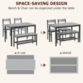 thumbnail image 3 of Dining Table Set for 4, Kitchen Table with 2 Chairs, Bench with Storage Rack, 4 Pieces Dining Room Table Set for Small Place, Apartment, Kitchen, 3 of 6