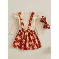 thumbnail image 6 of Newborn Baby Girl Christmas Outfits Ruffle Long Sleeve Romper Gingerbread Man Suspender Dress 3 6 9 12 18 Months Fall Winter Clothes, 6 of 8