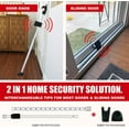 thumbnail image 2 of SecurityMan Adjustable Door Bar with 120 dB Alarm, Heavy-Duty Stopper for Sliding & Hinged Doors, Indoor Use, 2 of 8