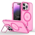 thumbnail image 2 of Compatible with iPhone 16 Pro Magnetic Case, [With Metal Camera Ring Stand][Compatible with Mag-safe] [Translucent Matte] Anti-fall Shockproof Protective SkinFeel Phone Case,Rose, 2 of 10