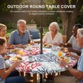thumbnail image 2 of Round Outdoor Tablecloth with Umbrella Hole and Zipper, Red Navy Blue Coral Coastal Fitted Table Cover with Elastic Edge for 55-60 Inch, Summer Beach Seaside Nautical Waterproof Patio Tablecoths, 2 of 9