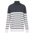 thumbnail image 3 of JINMGG 2024 Fall Winter Plus Size Sweaters for Women Clearance,Women's Long Sleeve Top, High Neck, Striped, Color Blocking Sweater, Round Neck Sweater, 3 of 5