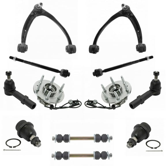 TRQ For Silverado Sierra Control Arm Wheel Hub 12pc Steering/Suspension Kit PSA58653