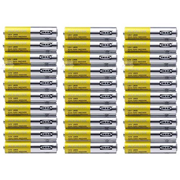 IKEA ALKALISK Alkaline Battery AAA (X30)