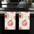 thumbnail image 2 of YladaFaie Kitchen Towels Watercolor Peach Pattern Dish Towels Summer Tea Towel Nautical Kitchen Towels, Hand Towels, Tea Towels, Housewarming Gift for Home, Set of 2,16" x 24'', 2 of 7
